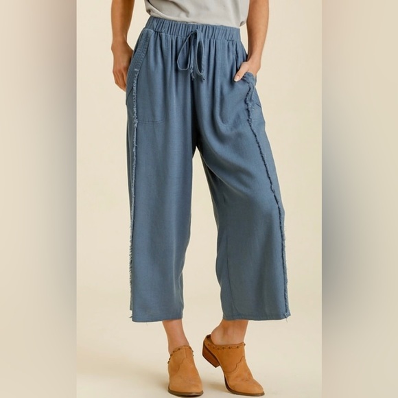 Umgee Pants - Umgee Crop Linen Pant